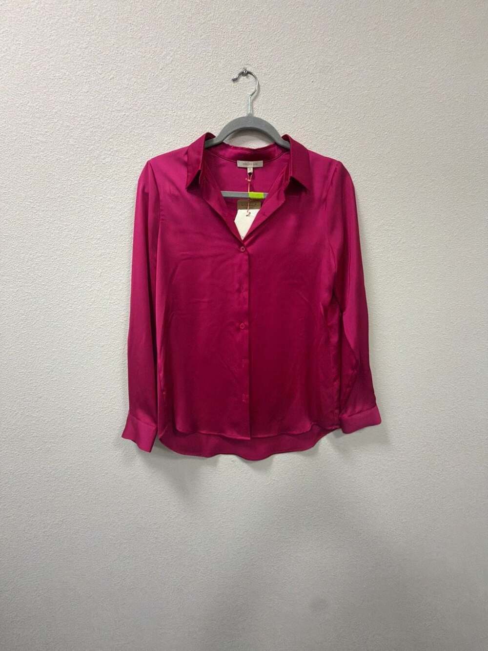 Skies Are Blue Long Sleeve Button Down Shirt Size XS Magenta Pink